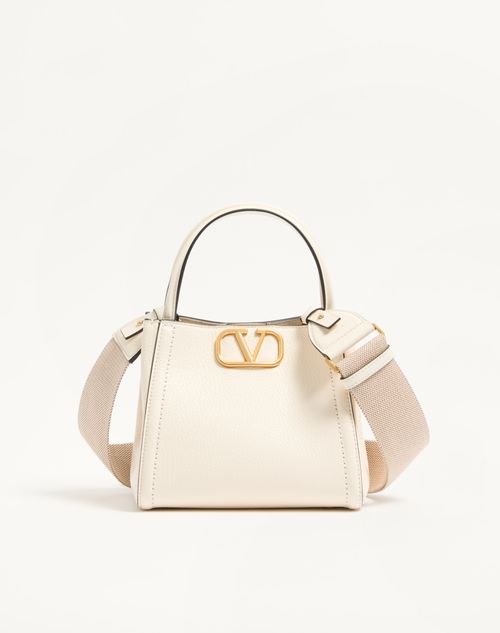 Valentino Garavani - Valentino Garavani Alltime Small Handbag In Grainy Calfskin - Ivory - Woman - Top Handle Bags